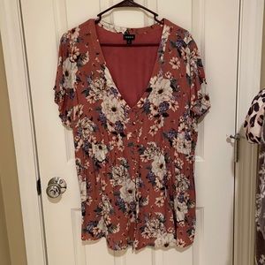 Torrid Size 2 floral babydoll top